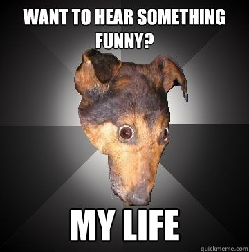 WANT TO HEAR SOMETHING FUNNY? MY LIFE  Depression Dog