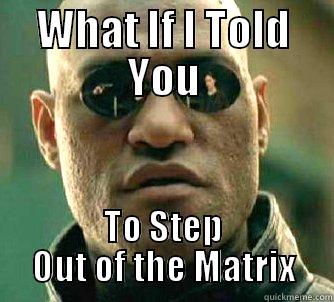 WHAT IF I TOLD YOU TO STEP OUT OF THE MATRIX Matrix Morpheus