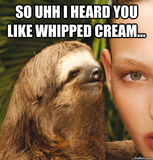 so uhh I heard you like whipped cream...  rape sloth