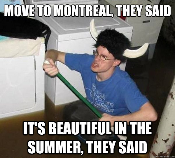 Move to montreal, they said it's beautiful in the summer, they said  They said