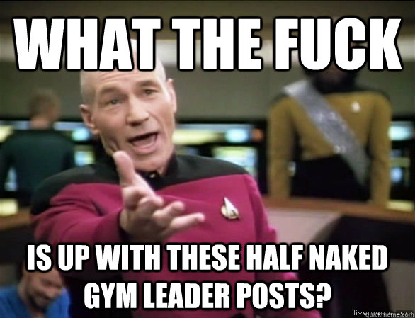 what the fuck is up with these half naked gym leader posts?  Annoyed Picard HD