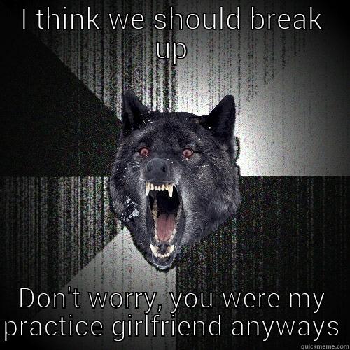 I THINK WE SHOULD BREAK UP DON'T WORRY, YOU WERE MY PRACTICE GIRLFRIEND ANYWAYS Insanity Wolf