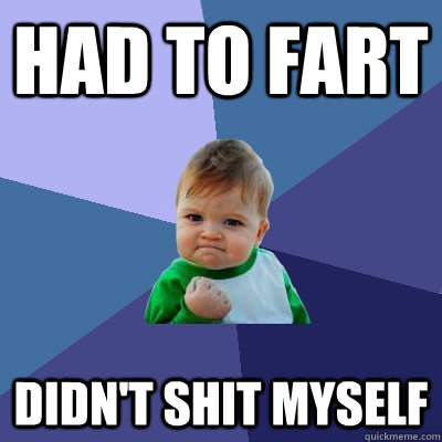 had to fart didn't shit myself  Success Kid
