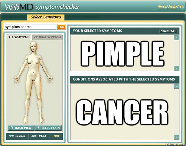 pimple cancer - pimple cancer  Scumbag WebMD