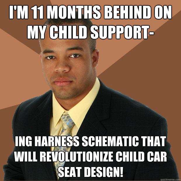 i'm 11 months behind on my child support- ing harness schematic that will revolutionize child car seat design!  Successful Black Man