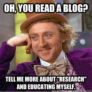 Oh, you read a blog? tell me more about 