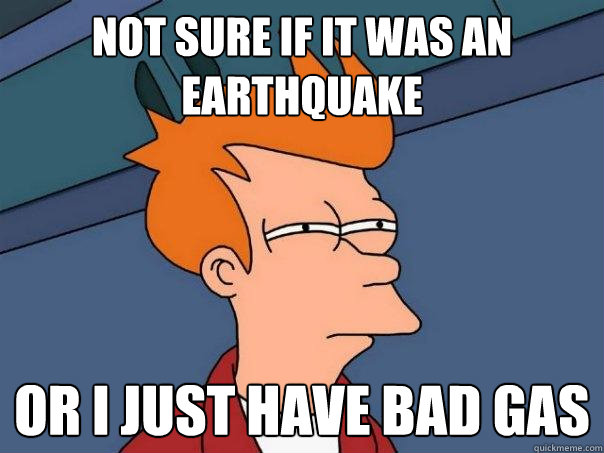 not sure if it was an earthquake or i just have bad gas  Futurama Fry