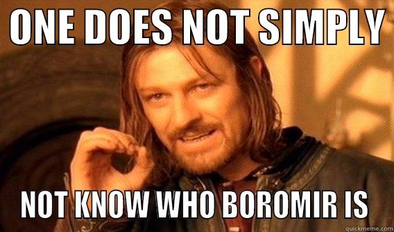  ONE DOES NOT SIMPLY  NOT KNOW WHO BOROMIR IS One Does Not Simply