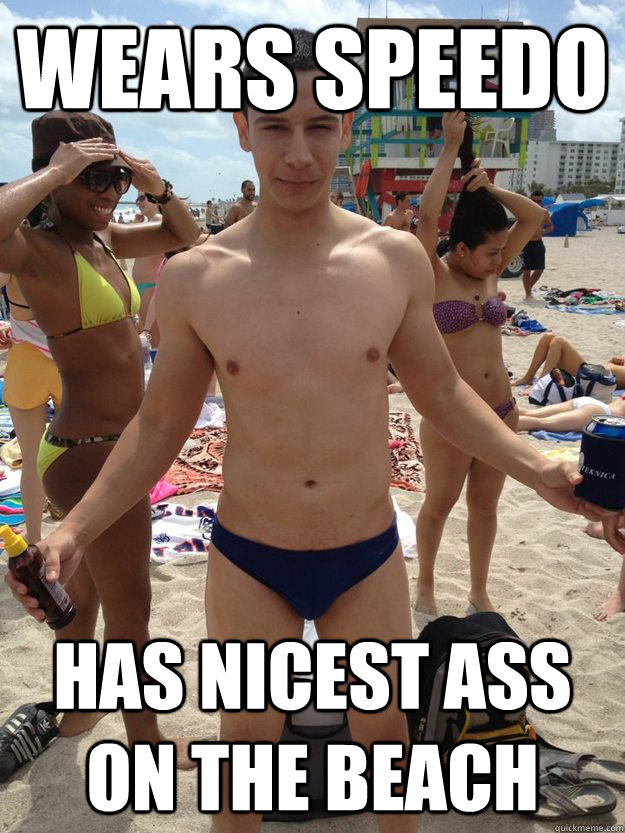 wears speedo has nicest ass on the beach  Speedo guy