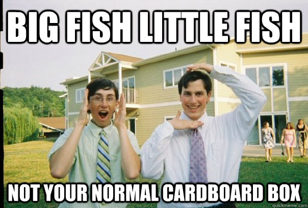 Big fish little fish not your normal cardboard box - Big fish little fish not your normal cardboard box  Big fish little fish