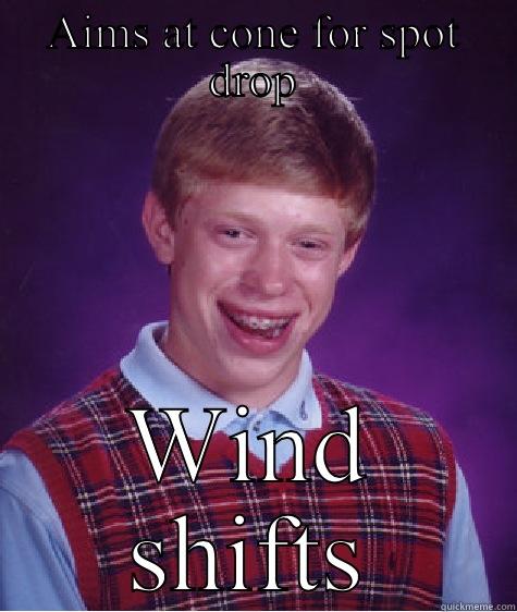 AIMS AT CONE FOR SPOT DROP WIND SHIFTS Bad Luck Brian