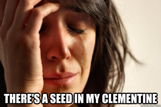 There's a seed in my clementine  First World Problems