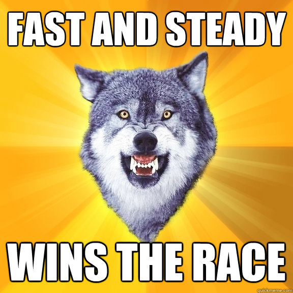 fast and steady wins the race - fast and steady wins the race  Courage Wolf
