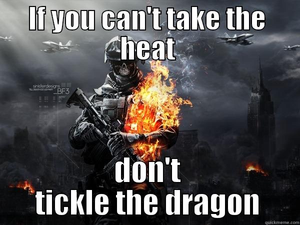 IF YOU CAN'T TAKE THE HEAT DON'T TICKLE THE DRAGON Misc