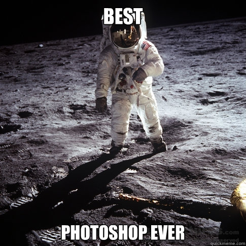 BEST Photoshop Ever  Buzz Aldrin