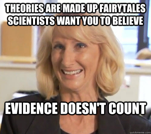 Theories are made up fairytales scientists want you to believe evidence doesn't count  Wendy Wright