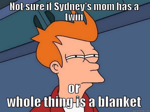 NOT SURE IF SYDNEY'S MOM HAS A TWIN OR WHOLE THING IS A BLANKET Futurama Fry