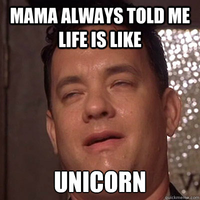mama always told me life is like unicorn  