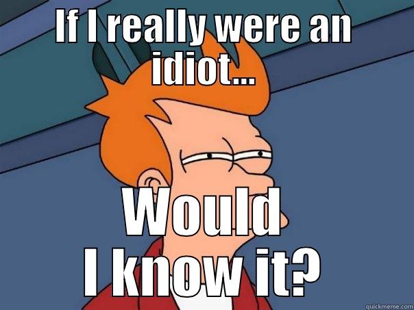 IF I REALLY WERE AN IDIOT... WOULD I KNOW IT? Futurama Fry