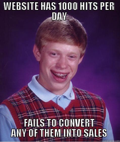 WEBSITE HAS 1000 HITS PER DAY FAILS TO CONVERT ANY OF THEM INTO SALES Bad Luck Brian
