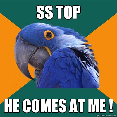 ss top HE COMES AT ME !  Paranoid Parrot