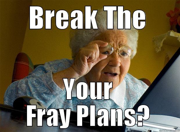 BREAK THE YOUR FRAY PLANS? Grandma finds the Internet