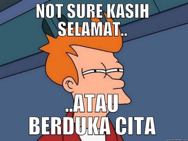NOT SURE KASIH SELAMAT.. ..ATAU BERDUKA CITA Futurama Fry