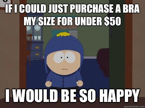 If I could just purchase a bra my size for under $50  I would be so happy - If I could just purchase a bra my size for under $50  I would be so happy  Craig would be so happy