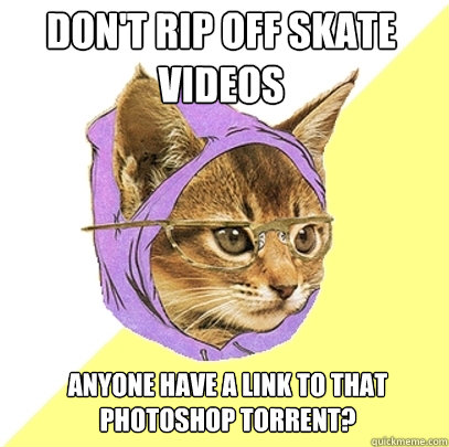 don't rip off skate videos anyone have a link to that photoshop torrent?  Hipster Kitty