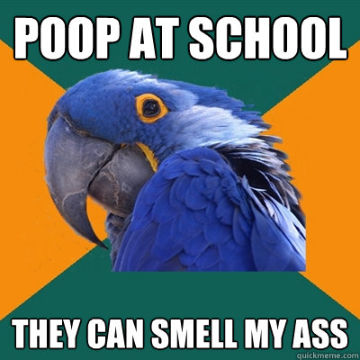 Poop at school They can smell my ass  Paranoid Parrot
