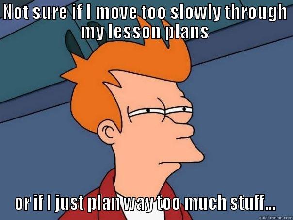 NOT SURE IF I MOVE TOO SLOWLY THROUGH MY LESSON PLANS OR IF I JUST PLAN WAY TOO MUCH STUFF... Futurama Fry