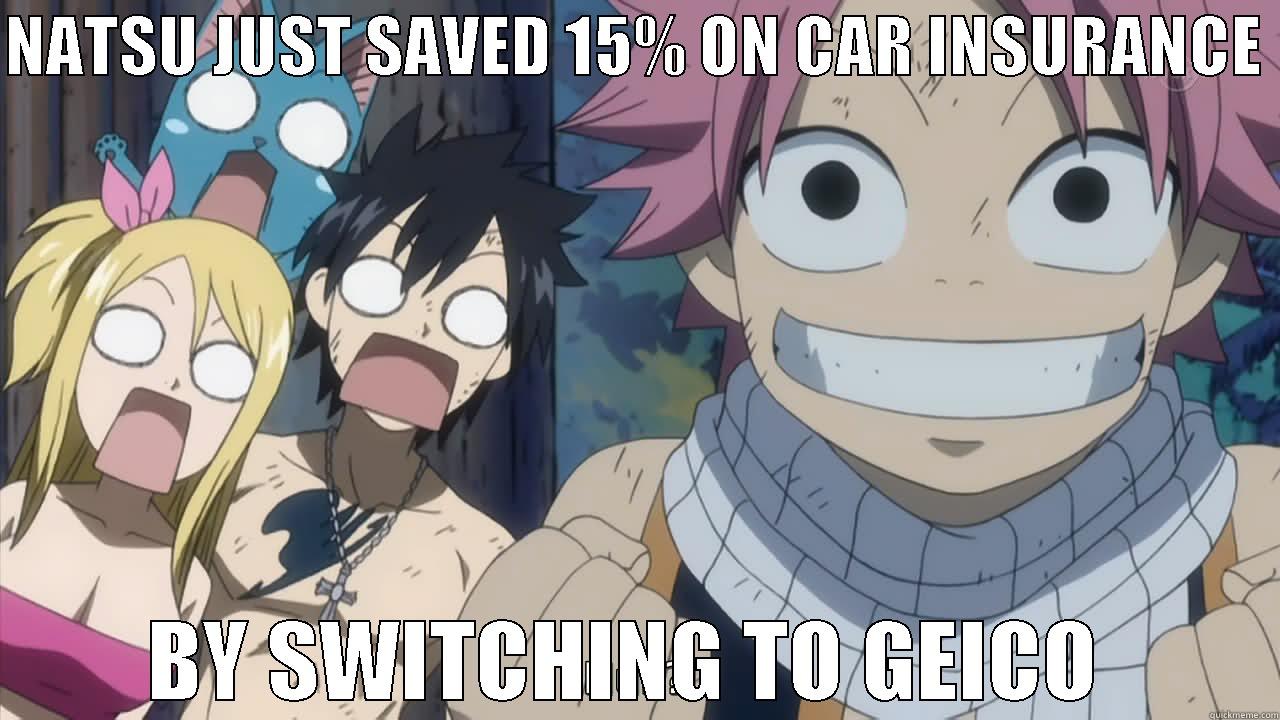NATSU JUST SAVED 15% ON CAR INSURANCE  BY SWITCHING TO GEICO  Misc