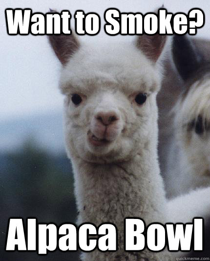 Want to Smoke? Alpaca Bowl  ALPACA