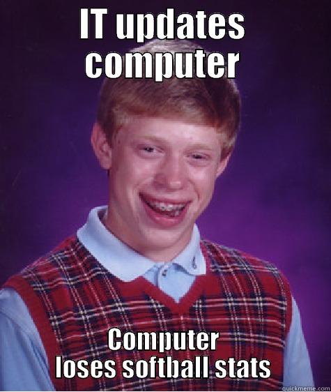 IT UPDATES COMPUTER COMPUTER LOSES SOFTBALL STATS Bad Luck Brian