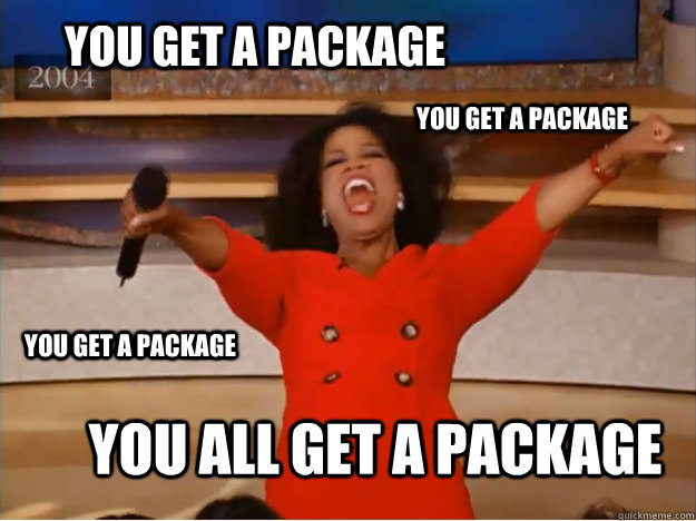 you get a package you all get a package You get a package you get a package  oprah you get a car