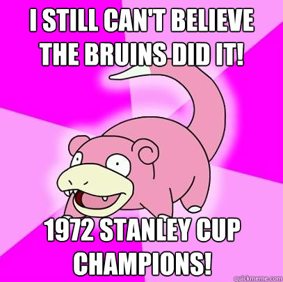 i still can't believe the Bruins did it! 1972 stanley cup champions!  Slowpoke