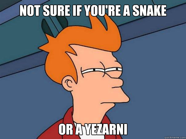 Not sure if you're a snake  or a Yezarni   Futurama