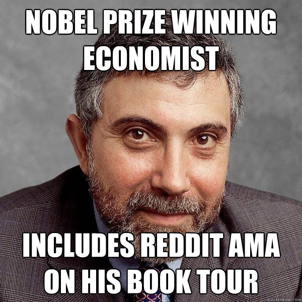 Nobel prize winning Economist Includes Reddit AMA on his book tour  
