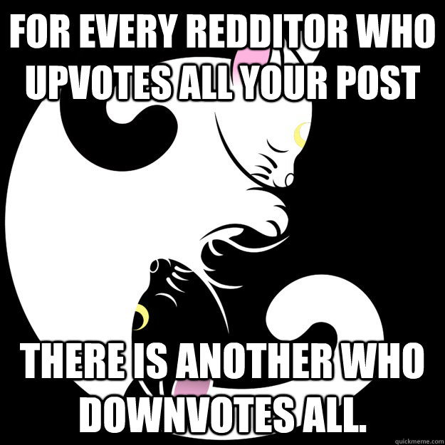 For every redditor who upvotes all your post there is another who downvotes all.  Reddit Yin Yang