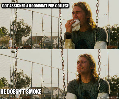 Got assigned a roommate for college He doesn't smoke - Got assigned a roommate for college He doesn't smoke  First World Stoner Problems