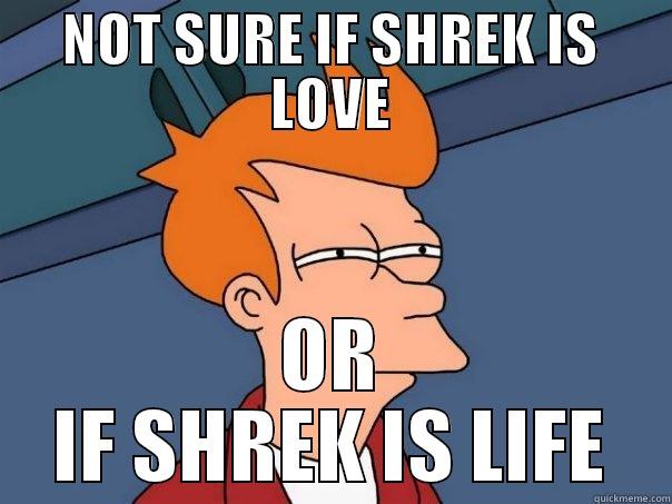 What is Shrek? - NOT SURE IF SHREK IS LOVE OR IF SHREK IS LIFE Futurama Fry