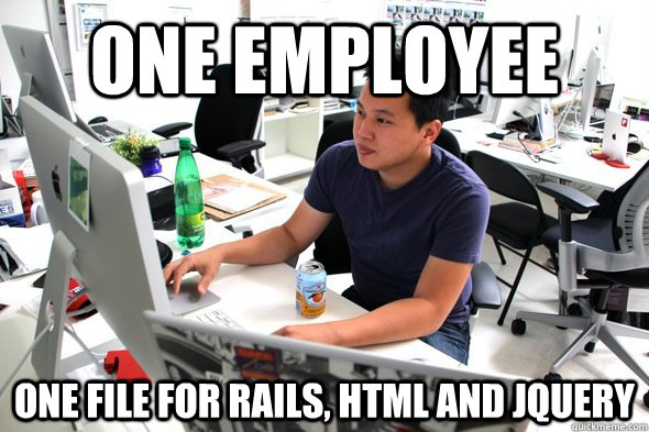One Employee One file for Rails, HTML and Jquery  