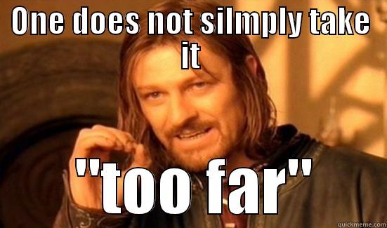 ONE DOES NOT SILMPLY TAKE IT  