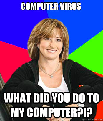computer virus what did YOU do to my computer?!?  Sheltering Suburban Mom