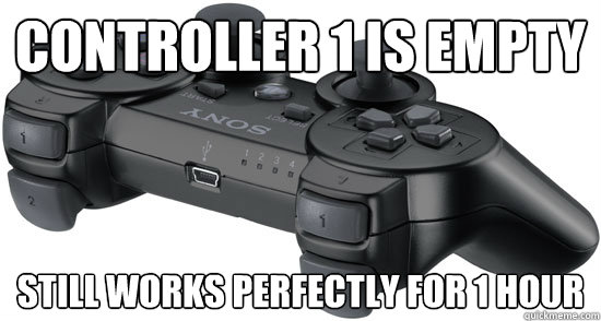 CONTROLLER 1 IS EMPTY STILL WORKS PERFECTLY FOR 1 HOUR  