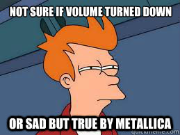 Not sure if volume turned down Or Sad But True by Metallica  