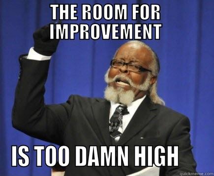 THE ROOM FOR IMPROVEMENT IS TOO DAMN HIGH      Too Damn High
