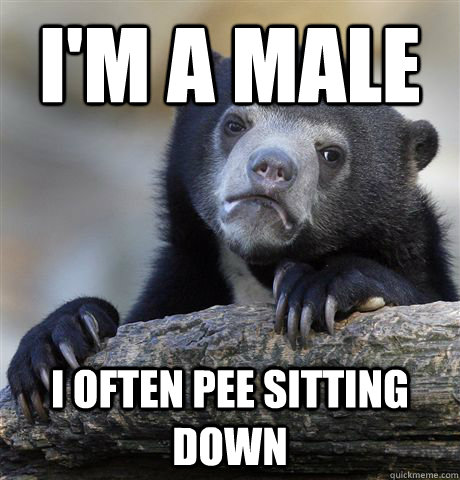 I'm a male I often pee sitting down  Confession Bear
