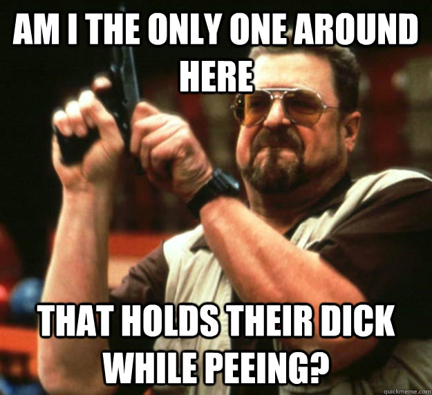 AM I THE ONLY ONE AROUND HERE that holds their dick while peeing?  Am I the only one around here1