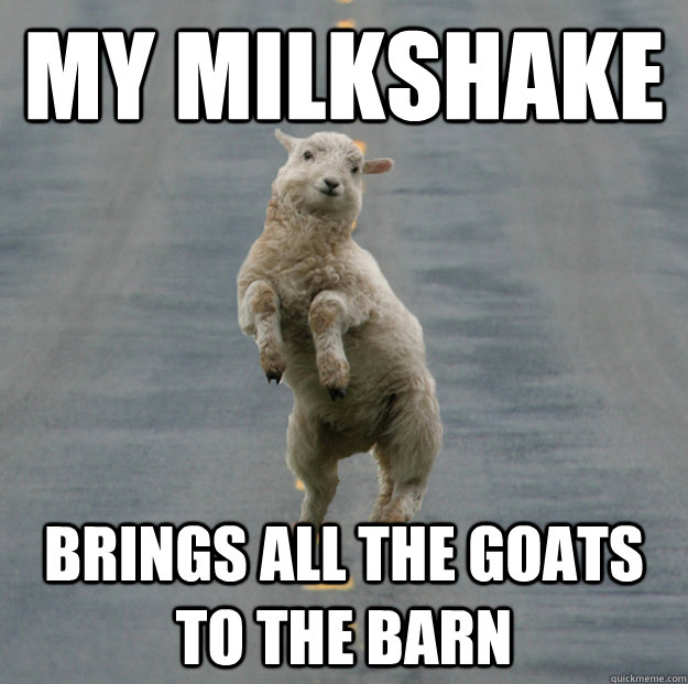 my milkshake  brings all the goats to the barn - my milkshake  brings all the goats to the barn  happy skipping sheep